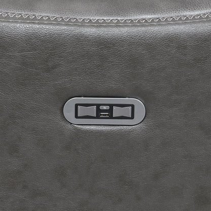 Canapé inclinable Newport Power en cuir pleine fleur Steve Silver