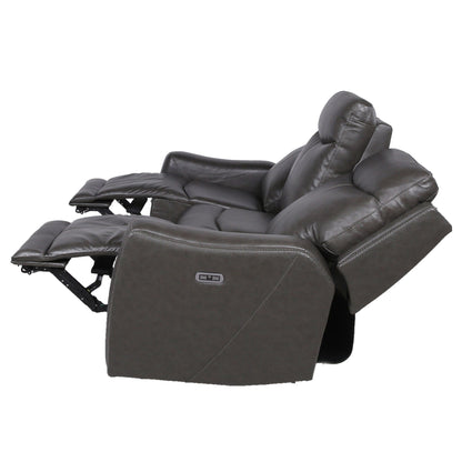 Canapé inclinable Newport Power en cuir pleine fleur Steve Silver