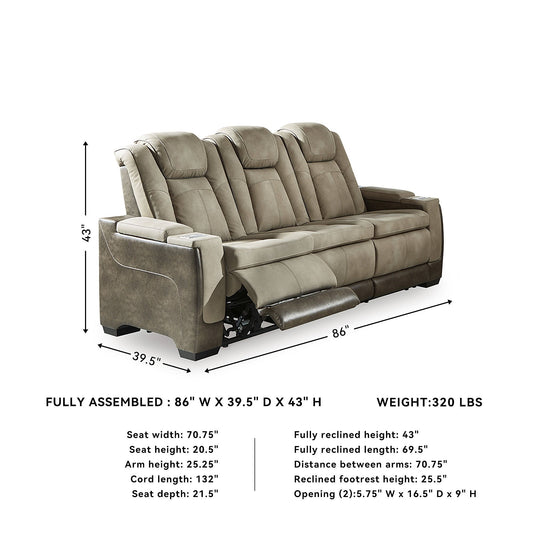 Canapé inclinable électrique DuraPella nouvelle génération avec appui-tête réglable