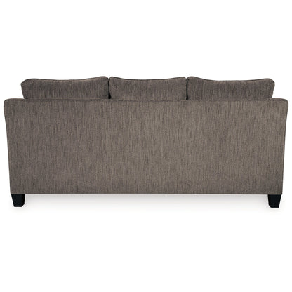 Canapé Nima, polyester gris ardoise, chenille, 4 coussins décoratifs, 233 cm