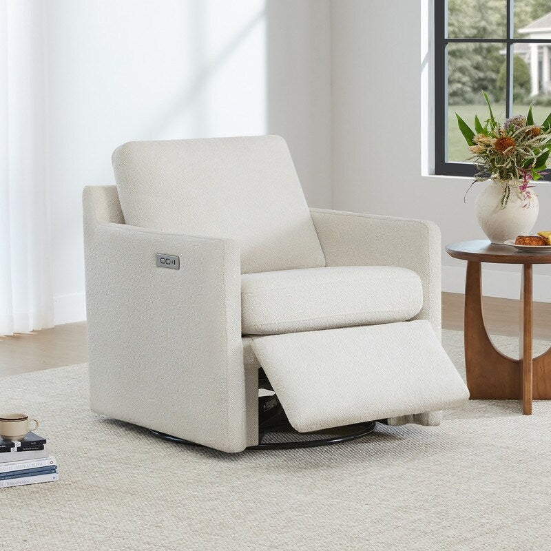 Fauteuil d'appoint pivotant Nora Power avec repose-pieds électriques