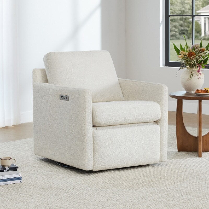 Fauteuil d'appoint pivotant Nora Power avec repose-pieds électriques
