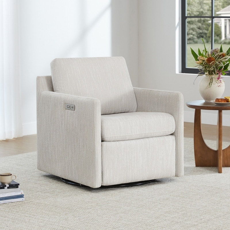 Fauteuil d'appoint pivotant Nora Power avec repose-pieds électriques