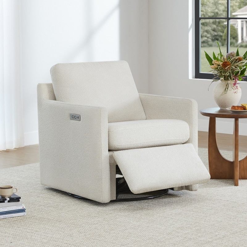 Fauteuil d'appoint pivotant Nora Power avec repose-pieds électriques