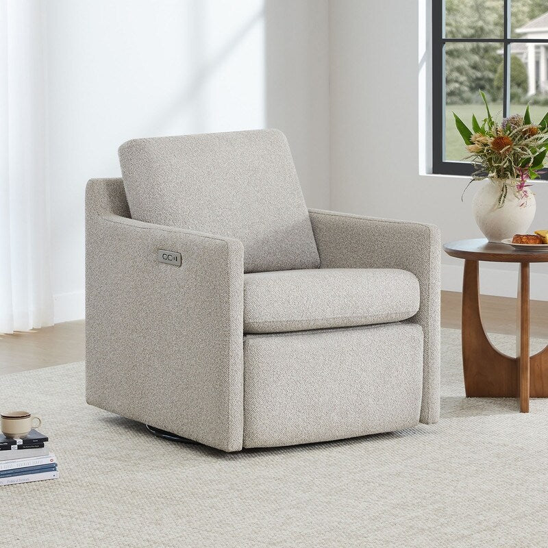 Fauteuil d'appoint pivotant Nora Power avec repose-pieds électriques