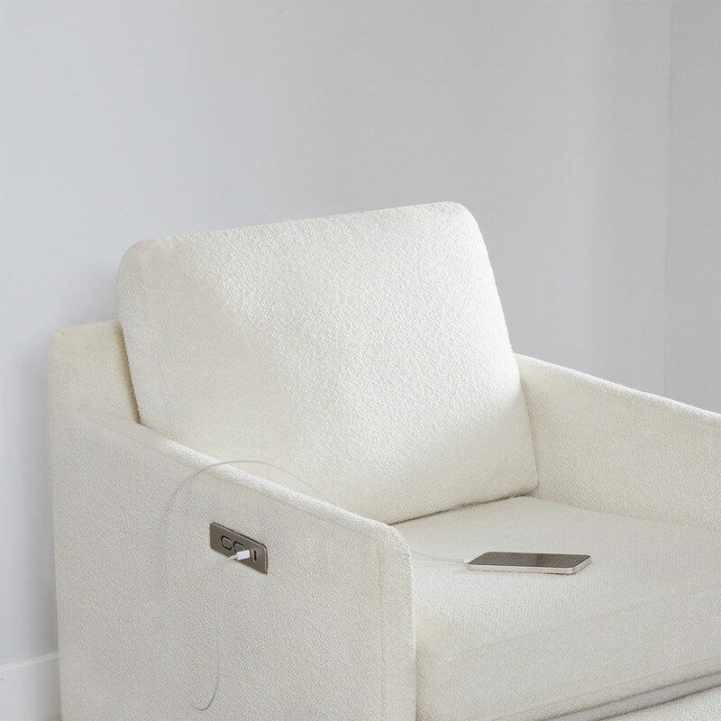 Fauteuil d'appoint pivotant Nora Power avec repose-pieds électriques