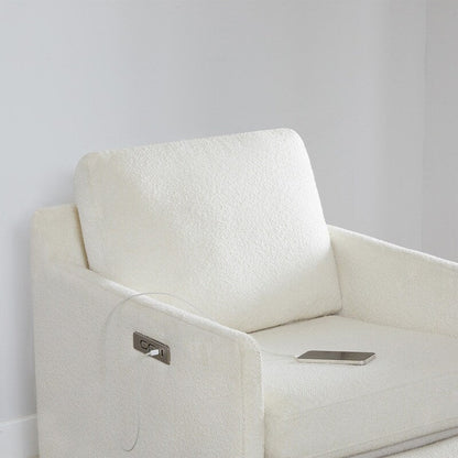 Fauteuil d'appoint pivotant Nora Power avec repose-pieds électriques