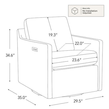 Fauteuil d'appoint pivotant Nora Power avec repose-pieds électriques