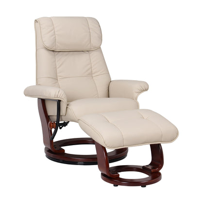 Fauteuil inclinable et ottoman en cuir Copper Grove Serrat
