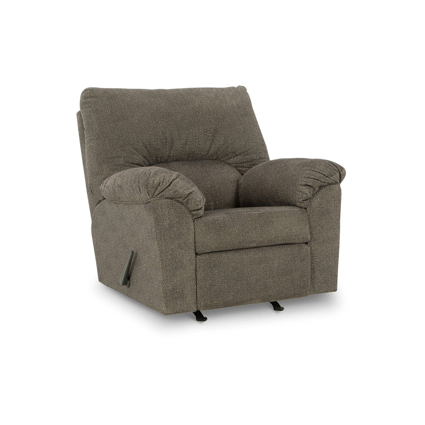 Fauteuil inclinable à bascule Noto, 41 pouces, accoudoirs coussinés gris du milieu du siècle