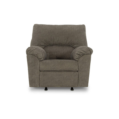 Fauteuil inclinable à bascule Noto, 41 pouces, accoudoirs coussinés gris du milieu du siècle