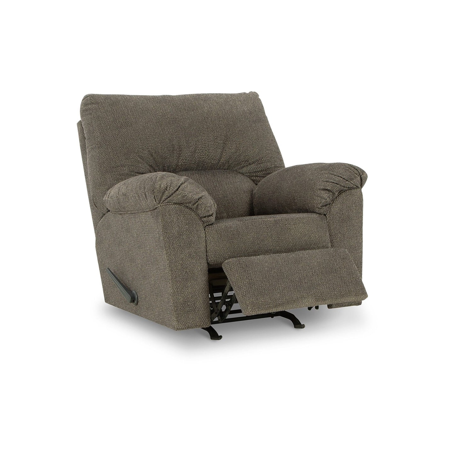 Fauteuil inclinable à bascule Noto, 41 pouces, accoudoirs coussinés gris du milieu du siècle