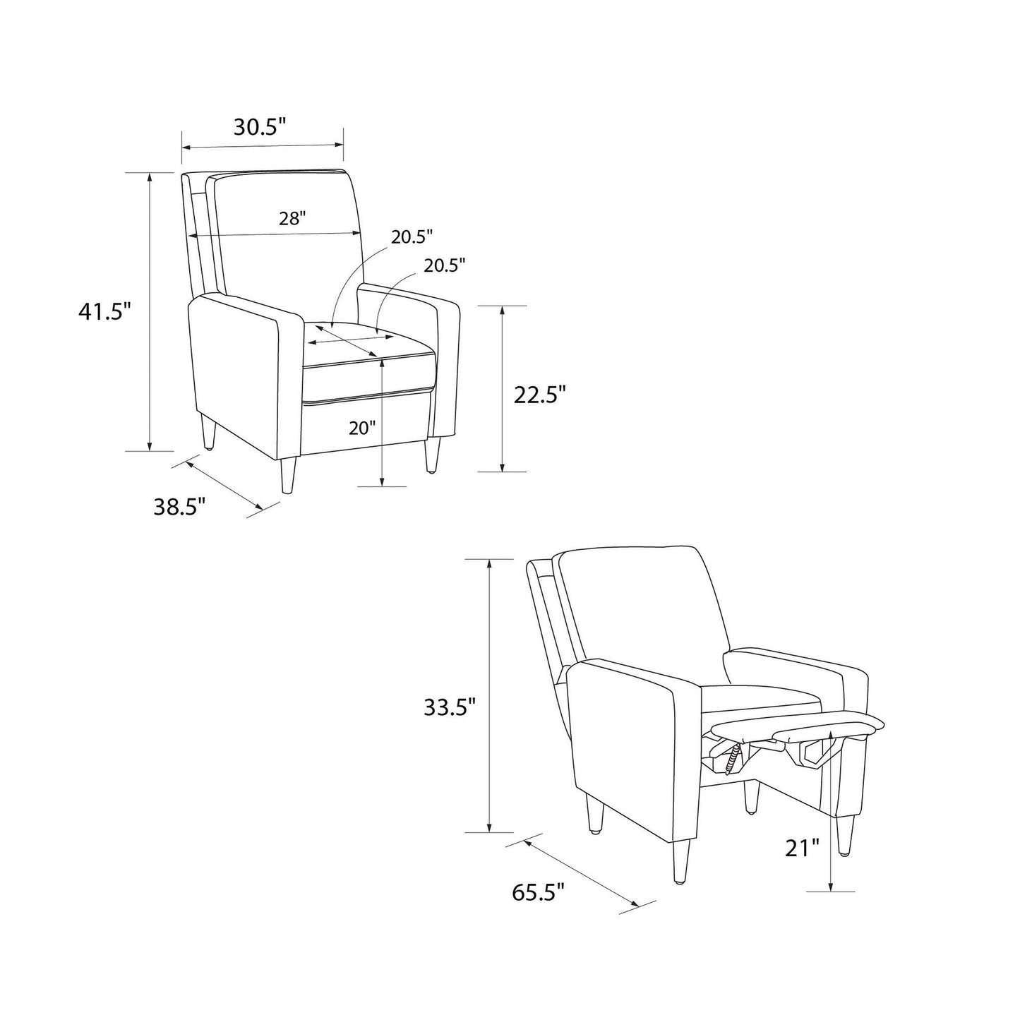 Le fauteuil inclinable Novogratz Lana