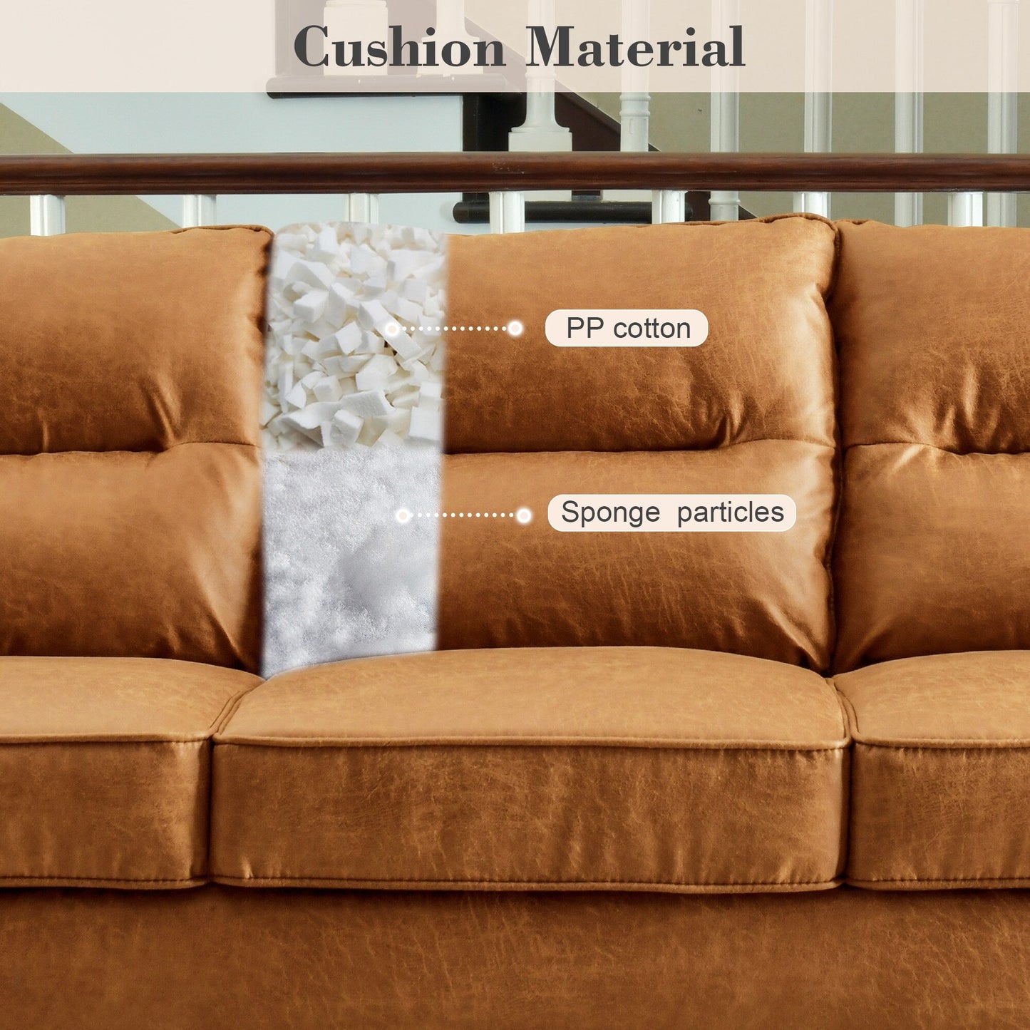 Canapé d'intérieur OVIOS avec coussin moelleux et pieds en bois