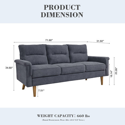 Canapé d'intérieur OVIOS avec coussin moelleux et pieds en bois