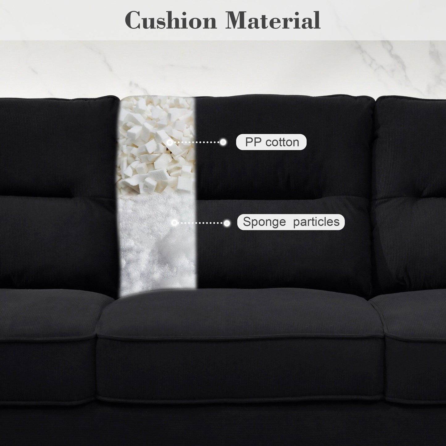 Canapé d'intérieur OVIOS avec coussin moelleux et pieds en bois