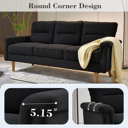 Canapé d'intérieur OVIOS avec coussin moelleux et pieds en bois