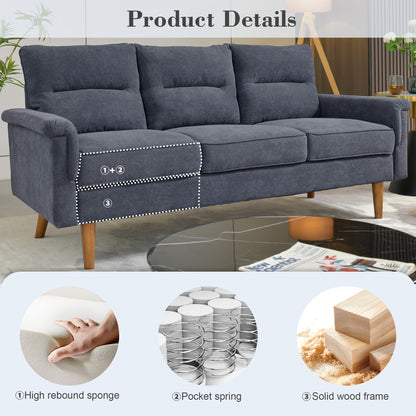 Canapé d'intérieur OVIOS avec coussin moelleux et pieds en bois