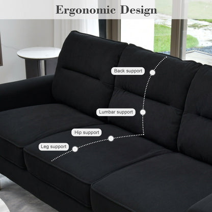 Canapé d'intérieur OVIOS avec coussin moelleux et pieds en bois