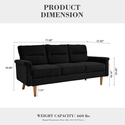 Canapé d'intérieur OVIOS avec coussin moelleux et pieds en bois