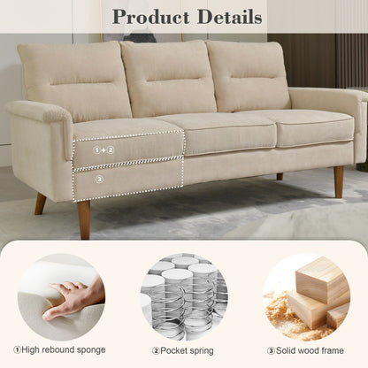 Canapé d'intérieur OVIOS avec coussin moelleux et pieds en bois