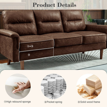 Canapé d'intérieur OVIOS avec coussin moelleux et pieds en bois