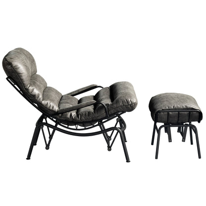 Fauteuil d'appoint de salon OVIOS Fauteuil inclinable à bascule avec pouf
