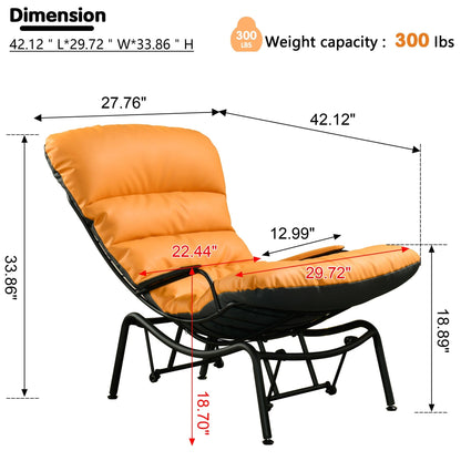 Fauteuil d'appoint de salon OVIOS Fauteuil inclinable à bascule avec pouf