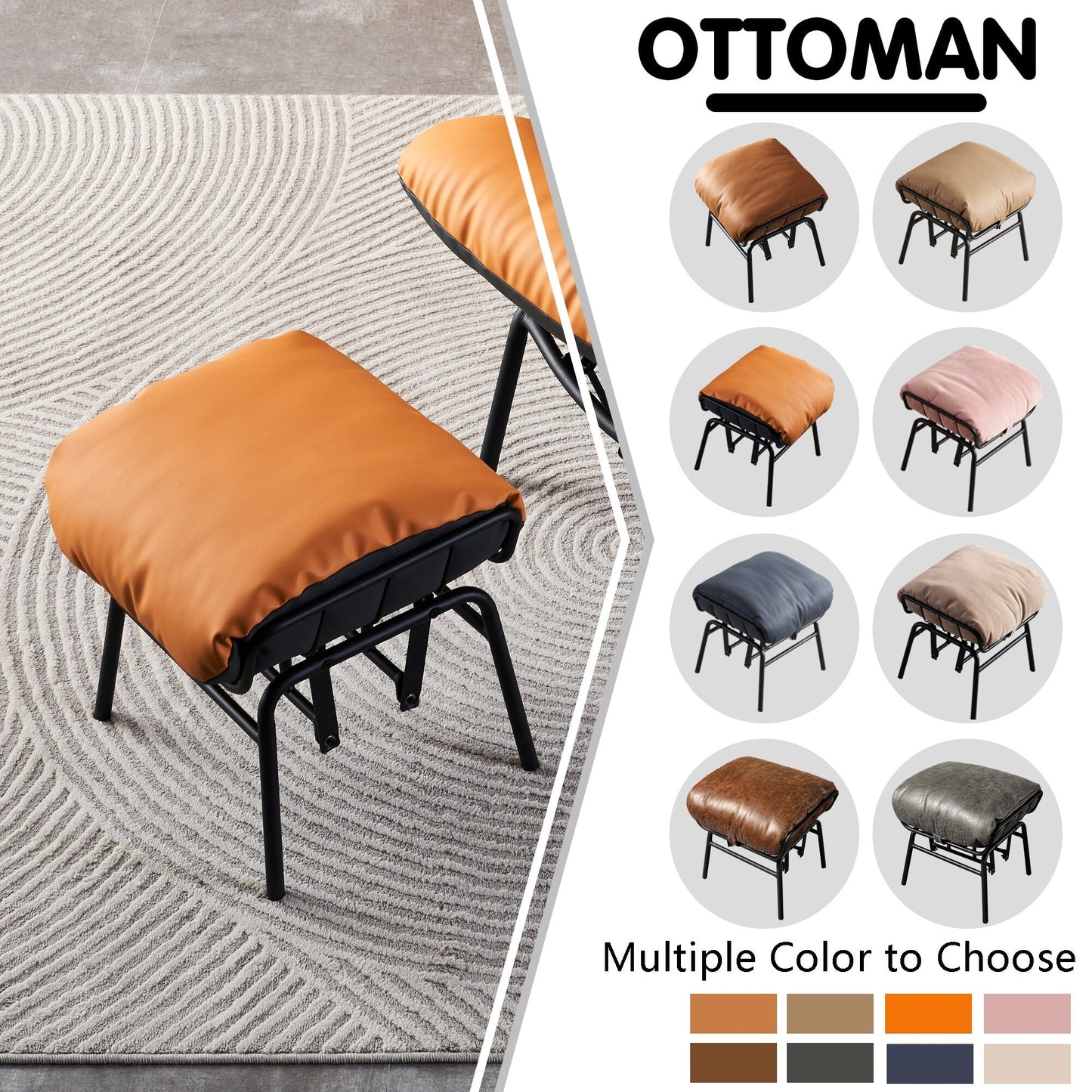 Fauteuil d'appoint de salon OVIOS Fauteuil inclinable à bascule avec pouf