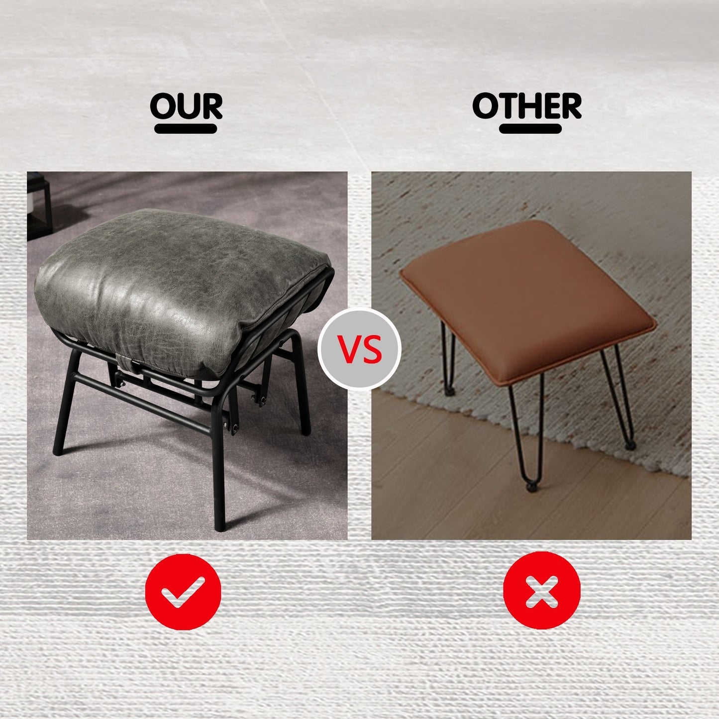 Fauteuil d'appoint de salon OVIOS Fauteuil inclinable à bascule avec pouf