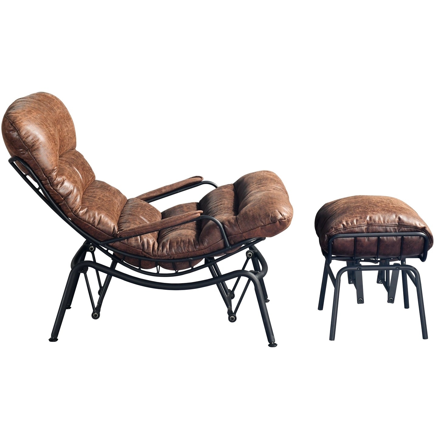 Fauteuil d'appoint de salon OVIOS Fauteuil inclinable à bascule avec pouf