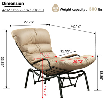 Fauteuil d'appoint de salon OVIOS Fauteuil inclinable à bascule avec pouf