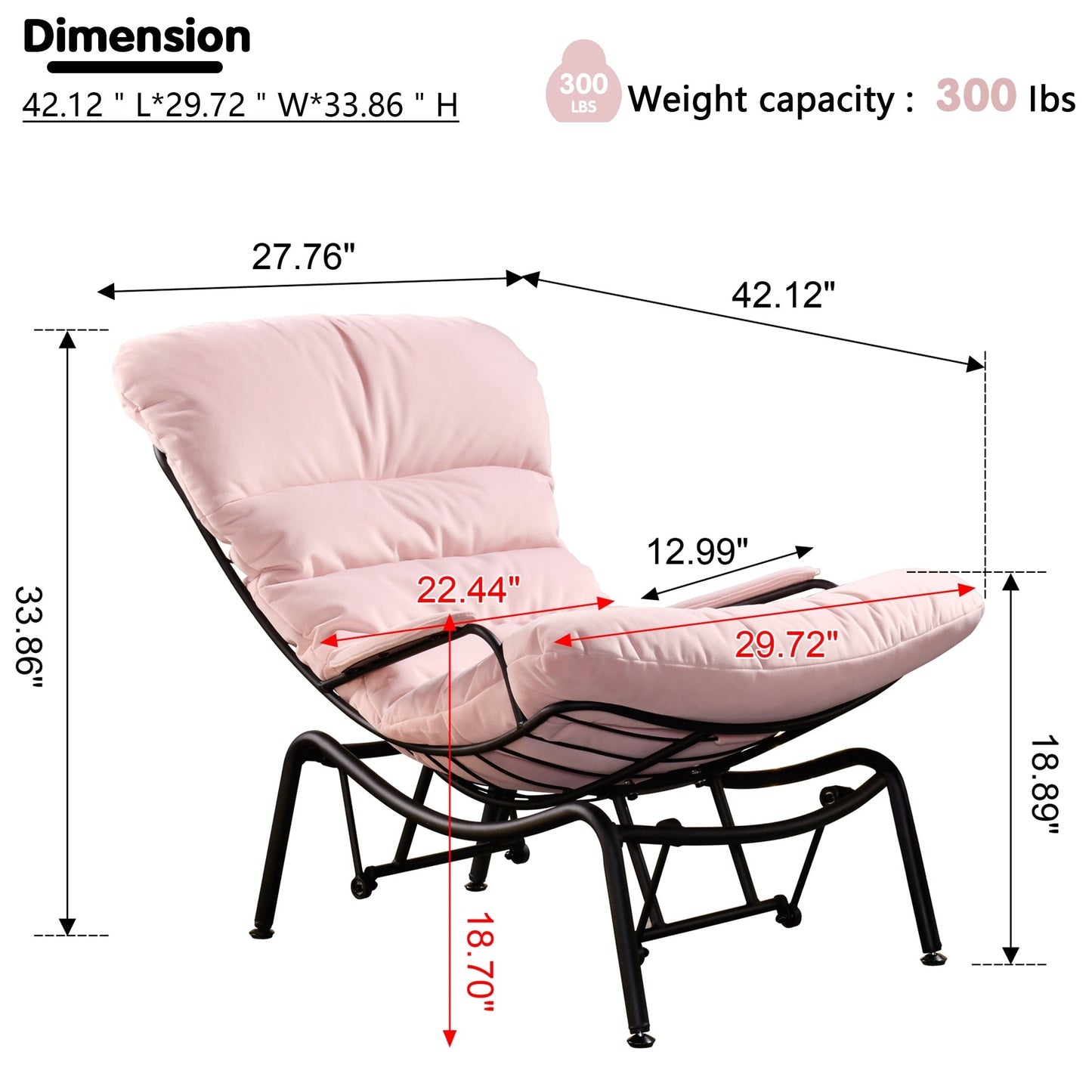 Fauteuil d'appoint de salon OVIOS Fauteuil inclinable à bascule avec pouf