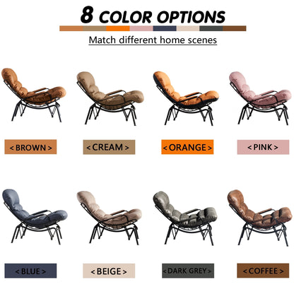 Fauteuil d'appoint de salon OVIOS Fauteuil inclinable à bascule avec pouf