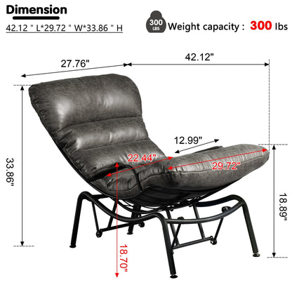 Fauteuil d'appoint de salon OVIOS Fauteuil inclinable à bascule avec pouf