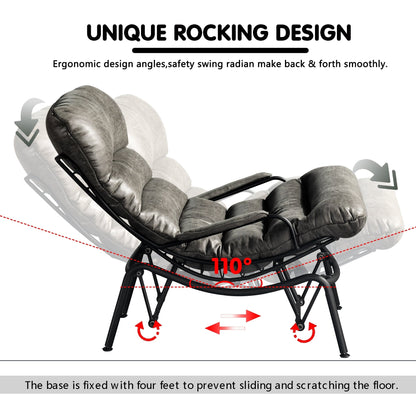 Fauteuil d'appoint de salon OVIOS Fauteuil inclinable à bascule avec pouf
