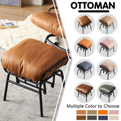 Fauteuil d'appoint de salon OVIOS Fauteuil inclinable à bascule avec pouf