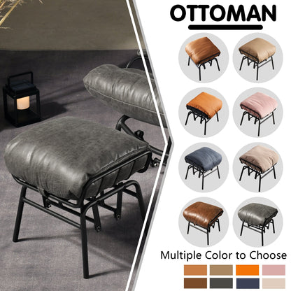 Fauteuil d'appoint de salon OVIOS Fauteuil inclinable à bascule avec pouf