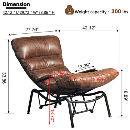 Fauteuil d'appoint de salon OVIOS Fauteuil inclinable à bascule avec pouf