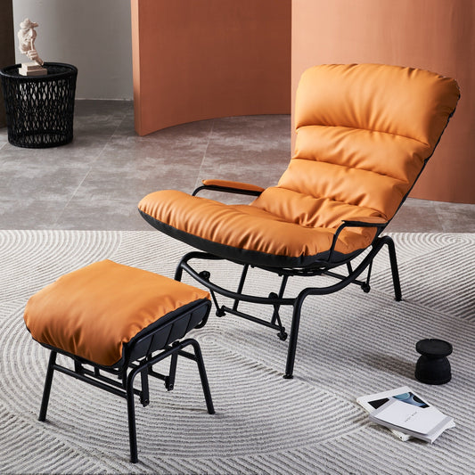 Fauteuil d'appoint de salon OVIOS Fauteuil inclinable à bascule avec pouf