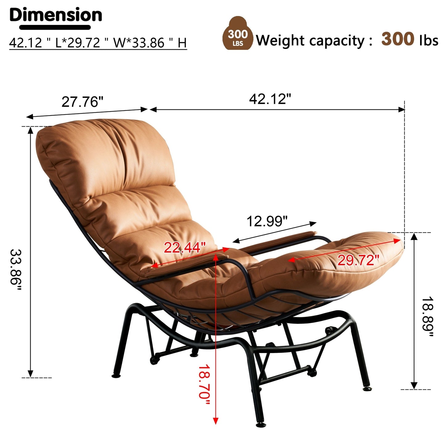 Fauteuil d'appoint de salon OVIOS Fauteuil inclinable à bascule avec pouf