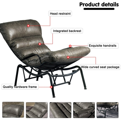 Fauteuil d'appoint de salon OVIOS Fauteuil inclinable à bascule avec pouf