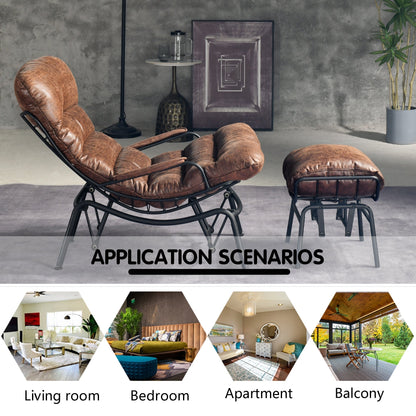 Fauteuil d'appoint de salon OVIOS Fauteuil inclinable à bascule avec pouf