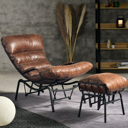 Fauteuil d'appoint de salon OVIOS Fauteuil inclinable à bascule avec pouf