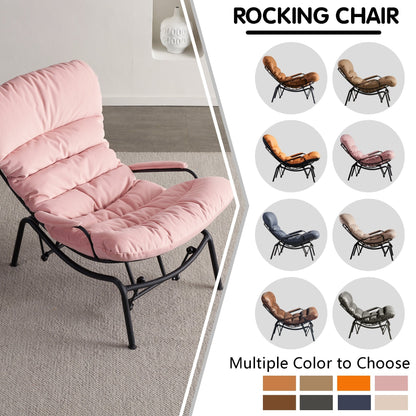 Fauteuil d'appoint de salon OVIOS Fauteuil inclinable à bascule avec pouf