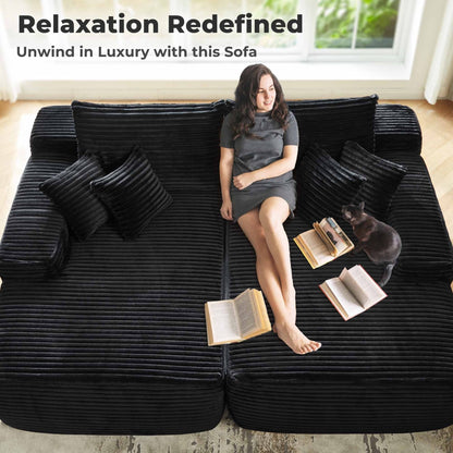 Canapé méridienne double OVIOS Long Plush sans assemblage requis