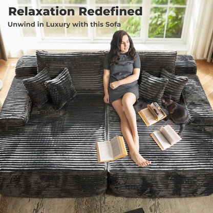 Canapé méridienne double OVIOS Long Plush sans assemblage requis