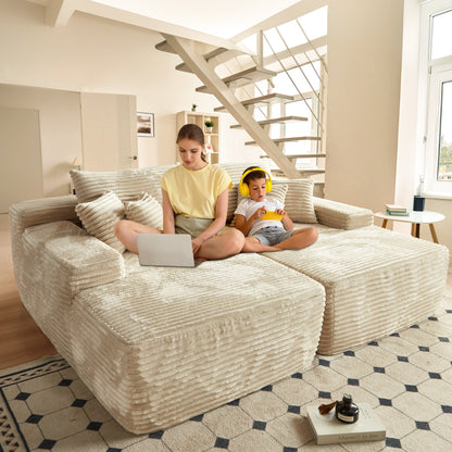 Canapé méridienne double OVIOS Long Plush sans assemblage requis