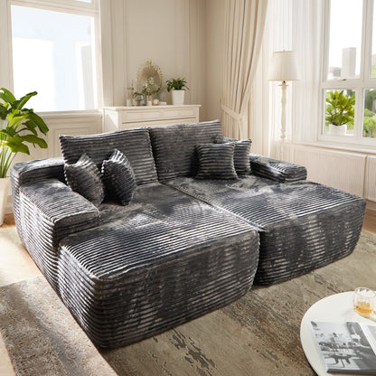 Canapé méridienne double OVIOS Long Plush sans assemblage requis