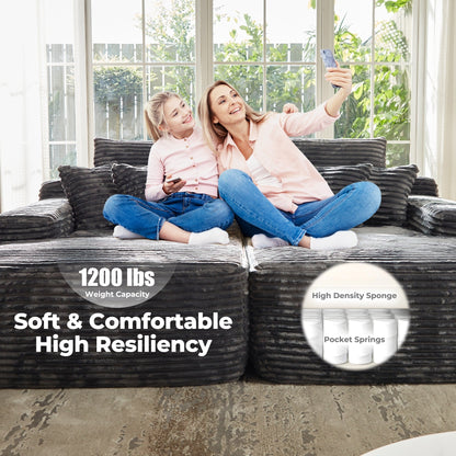 Canapé méridienne double OVIOS Long Plush sans assemblage requis